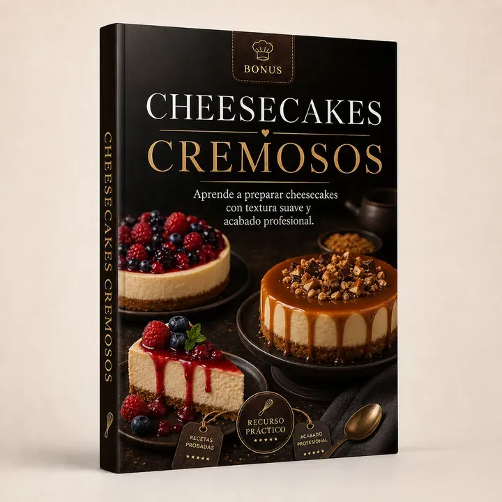 Mockup del bonus Cheesecakes Cremosos